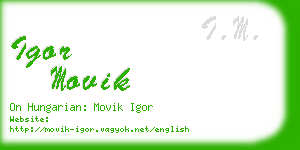 igor movik business card